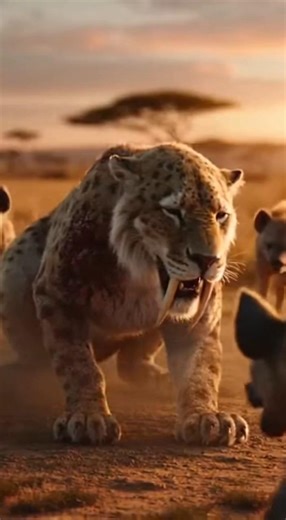 Lion Saved Sabertooth From Hyenas