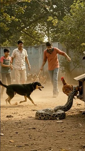 Giant Python Attacks Hen in Backyard