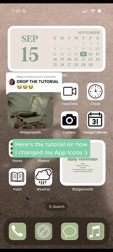 Replying to @alexa.rican HERES THE TUTORIAL, if you guys want me to show how I did the large pictures using the Widgetsmith app, I can do that too :) #ios16 #tutorial #aesthetic #homescreenideas