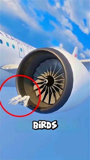 NO SHIELD?! 😱 Why Airplane Engines STILL Can’t Stop Bird Strikes ✈️🐦 (Shocking Truth!) #Shorts