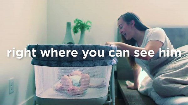 Ingenuity Foldaway Rocking Bassinet Classic - Crosby - Portable Folding Rocking Bassinet