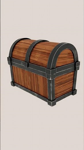 stylized wooden treasure chest box in blender ! 😈 #3d #blender #3danimation #stylizedcharacter