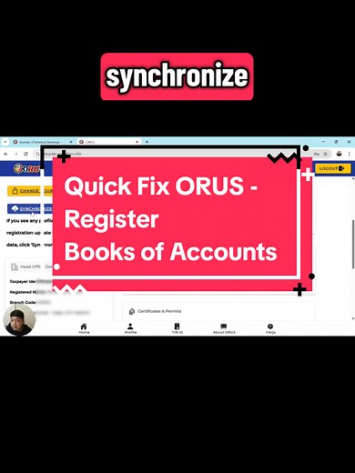 Fix No Register Books of Accounts Button in ORUS