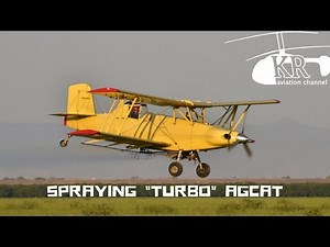 Spraying with Grumman G-164 "Turbo" Ag Cat near Lemoore, CA