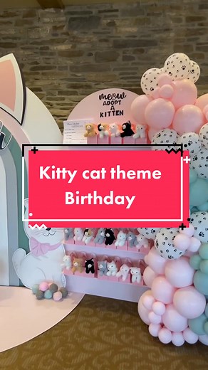 Adorable Kitty Cat Theme Birthday Party | Balloon Decor & More