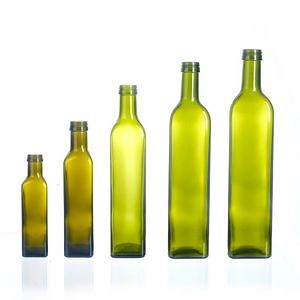[Hot Item] 250ml 500ml 750ml 1000ml Dark Green Cooking Olive Oil Glass Bottle with Tamper Evident Cap