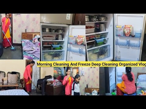 💁Day In A Life Of An Indian Homemakers | Housewife Morning Cleaning Freeze Cleaning And Organized ✅