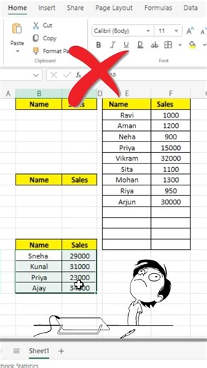 VSTACK Function in Excel | Combine Multiple Tables Easily 🚀 #excel #exceltips #exceltricks #shorts