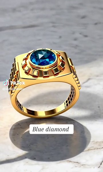 Solid blue diamond gorgeous ring. #jewelry #oro #goldjewelry #customjewelry #ring