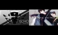 Mix of 2 videos from youtube : Aruvn - ECHO (Crusher-P) 2 Versions (COVER MASHUP)
