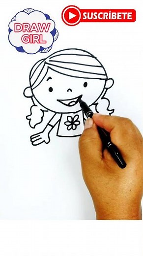 Dibujo Fácil de Niña Linda y Tierna