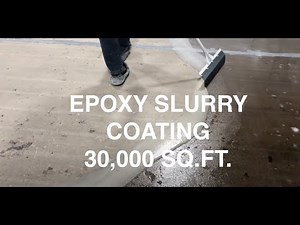 How to repair widespread surface deterioration in concrete using an epoxy slurry then epoxy coat.