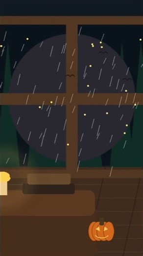Cozy Halloween Rain Ambience 🎃 Fireplace, Window Rain & Soft Night Sounds for Sleep #sleepsounds