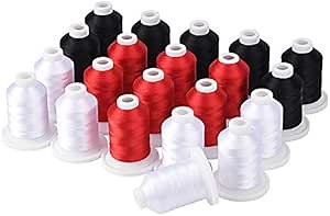 Amazon.com: Simthread Embroidery Machine Thread Kit 800Y 21 Spools Black White and Red Colors for Professional Embroidery Design : Arts, Crafts & Sewing