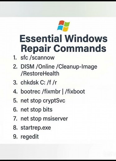 🛠️ Essential Windows Repair Commands Every PC User Should Know 💻 #shorts #windows #cmd