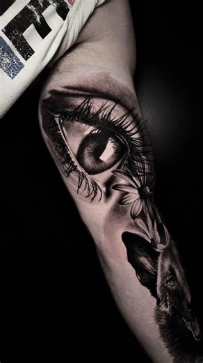 An eye tattoo on the inner bicep — a symbol of awareness, intuition, and strength within. For this client, it’s more than just art — it’s a reminder to stay focused on what truly matters. Created at Washington Tattoo, where every piece tells a deeper story. Would you tattoo a symbol that watches over your path? #WashingtonTattoo #EyeTattoo #BlackAndGreyTattoo #RealismTattoo #SydneyTattooArtist #TattooArt #TattooDesign #TattooInspiration #TattooMeaning | Washington Tattoo | Facebook