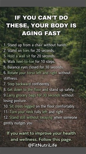 If You Can’t Do These 12 Tests, Your Body Is Aging Fast 😱 | Fix It Now! | #healthylifestyle