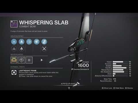 God Roll Whispering Slab BowPSA (Get ASAP) | Destiny 2 Banshee God Roll PSA