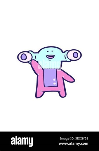bobbing motion animation of friendly cartoon alien waving Stock Video Footage - Alamy