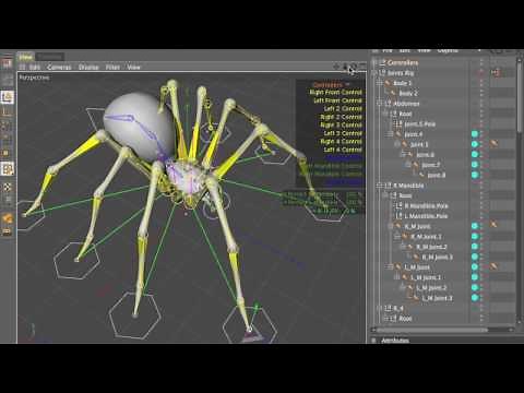 C4D Spider Animation tutorial - Adam Benton - Video01