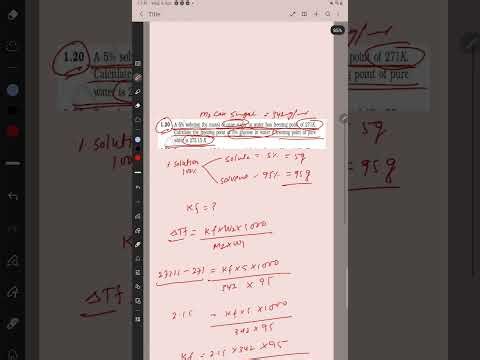 Ex1.20-A 5% solution (by mass) of cane sugar in water has freezing point of 271K.\rCalculate the free