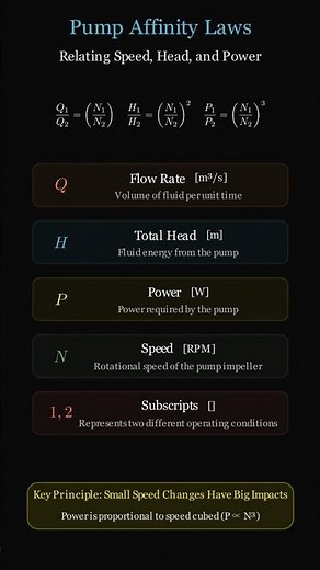Pump Affinity Laws ⚙️💧 | Quick Engineering Concept #chemeng #chemicalengineering #fluidflow