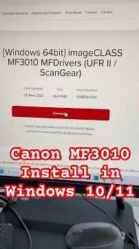How to Download & Install Canon MF3010 Printer Driver in Windows 10/11PC or Laptop - Hindi #shorts