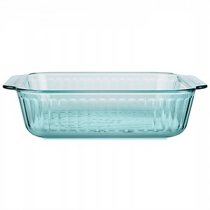 Pyrex Sculpted Tinted Glass 8" Square Baking Dish, Aqua