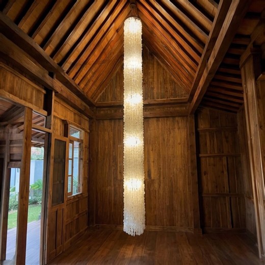 Capiz Shell Chandelier: Handmade Pendant Light With Gold Strip | Dining Room Lamp Shade 40x450 - Etsy