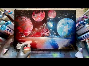 Alien Fortress - SPRAY PAINT ART -by Skech