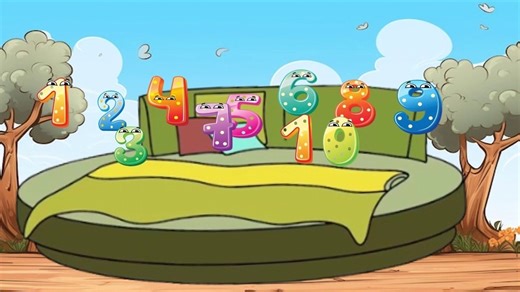 Ten Little Numbers Jumping On The Bed | Fruits Song For Kids | Learn Numbers / Nursery Rhymes