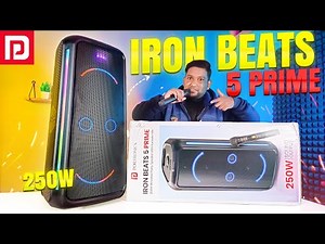 Portronics Iron Beats 5 Prime Party Speaker | 250W⚡️Unboxing Review Sound Test⚡️RGB LED,WIRELESS MIC