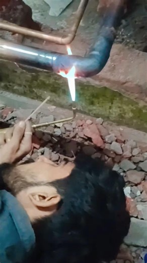 😲LPG GAS🔥 AND OXYGEN MIX😱 HVAC PACKAGE AC WELDING COPPER PIPE 🔥