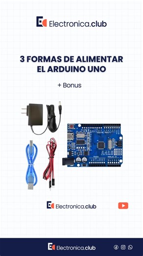 Electronica.club on Instagram: "¡Energiza tu creatividad con Arduino Uno! 🚀 Descubre las 3 formas de alimentar tu placa:⚡ * El clásico cable USB: perfecto para empezar y programar. 🔌 * El potente adaptador externo de 12V: para proyectos que exigen más energía. * Los versátiles pines Vin: una alternativa para fuentes de alimentación personalizadas. ¡No hay límites para lo que puedes crear! #Arduino #ElectrónicaDIY #Maker #Tecnología #Innovación Información Importante: ⚠️ * Es importante recorda