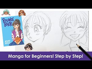 How to draw manga girl for beginners: Draw a kawaii face! Step by step