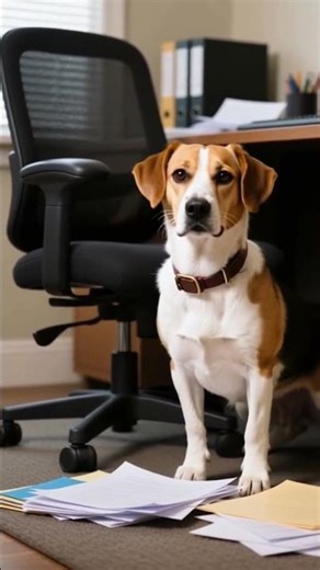 The dog is working at the computer #dog #cute #gooddog #funny #workdog #pets #youtubeshorts #shorts