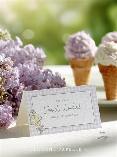 Ice Cream Food Labels - Editable Canva Template - Etsy