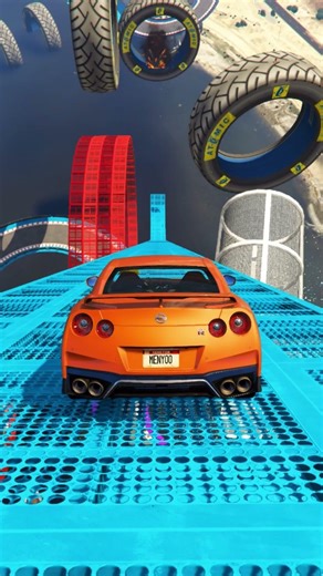 Naruto Driving Nissan GT-R 😱 Massive Jump Ramp Challenge! #Shorts #gta #gtafunnymoments #naruto