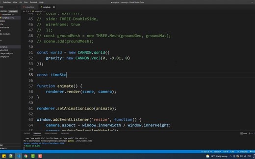 05-Cannon.js Tutorial For Beginners - Add Gravity, Collision, And Other Physics