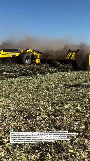 Massive Tractor Disc Harrow Crushing Crop Residue Fast #Farming #Agriculture #Tractor