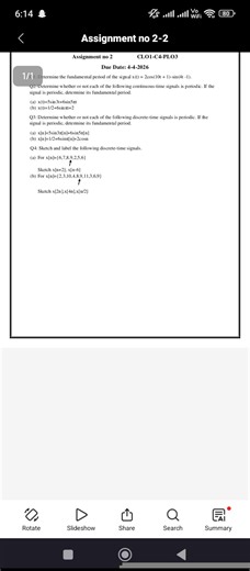 Assignment no 2 Q1: Determine the fundamental period of the si... | Filo