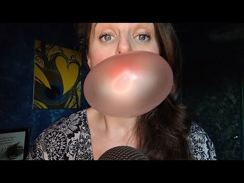 ASMR - Bubble Gum Chewing, Mouth souths, tearing/crinkles, & BIG BUBBLES!!! I chew 3 pieces of gum!