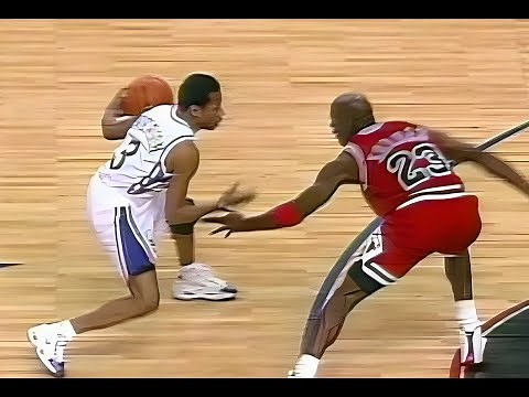 1997 NBA Chicago Bulls at Philadelphia 76ers, March 12, 1997 (Iverson crossover on Jordan)