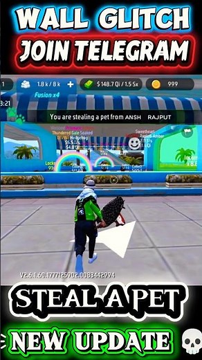 NEW WALL HACK 💀 WALL HACK 🤯 | FREE FIRE 😱 | DOUBLE PET GLITCH | STEAL A PET FREE FIRE
