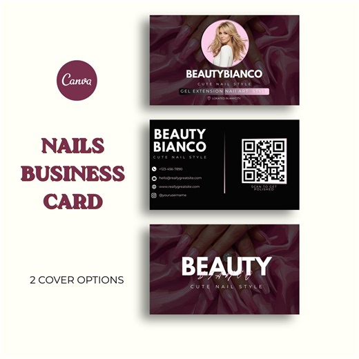 Canva Loyalty Card Template: Nail Tech, Hair Stylist, Beauty Rewards (digital Download) - Etsy