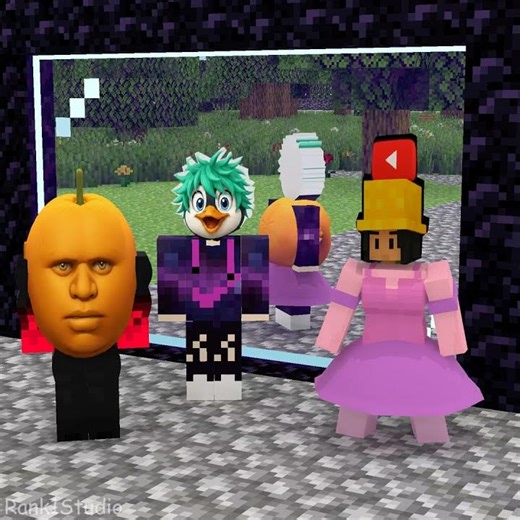 The strange mirror can combine everything with penguin Abby, Udin Din Dun, and Zoey from YouTube!