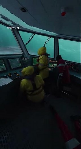 60-Foot ROGUE WAVE Destroys Ship Bridge (North Sea)
