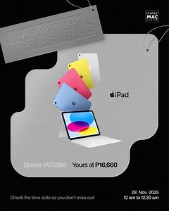532K views · 1.4K reactions | Back to black discounts! 﫣 Score up to P28,000 off on select Apple devices. Plus, free shipping this Black Friday flash sale! Check out now at https://powermaccenter.com/collections/flash-sale. Offer valid on November 28, 2025 only! | Power Mac Center | Facebook