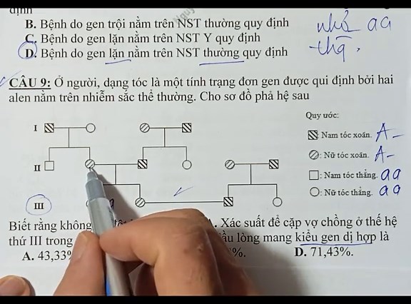 Bài tập phả hệ 7 #baitapphahe #sinh12 #nguyensingv #btsinh #tracnghiemsinh
