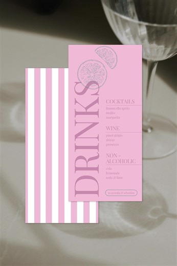Summer Dinner Party Drinks Menu Template (edit in Canva) - Etsy